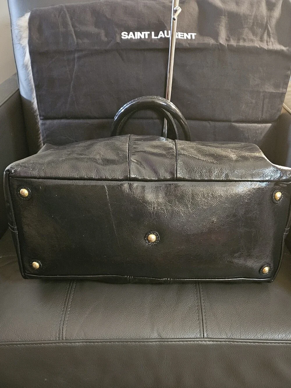 Yves Saint Laurent Hand Bag Black Patent leather Satchel